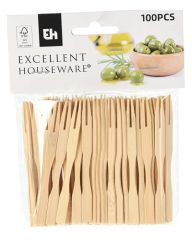 Excellent Houseware Bamboo Cocktail Forks