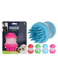 Excellent Houseware Dog Brush With Soap Dispenser Blue