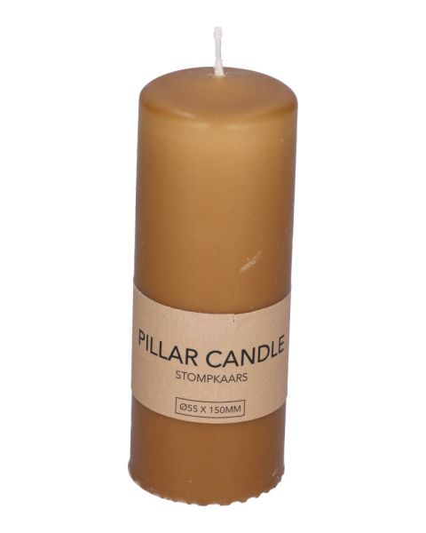 Excellent Houseware Pillar Candle Brown 55 x 150 mm