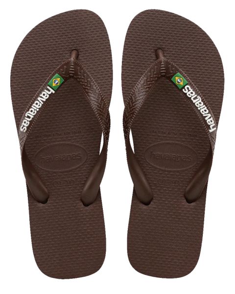 Havaianas Brasil Logo - Mørkebrun/Hvid - Str. 35/36