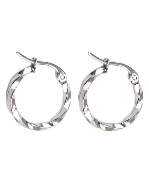 Everneed Tilla Twist Stor Sølvfarvet Hoop (U) Everneed Tilla Twist Stor Sølvfarvet Hoop (U)