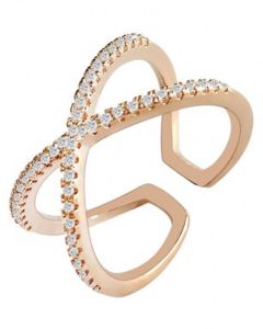 Everneed Scarlett - rosaguld krydsring med zirconia sten 