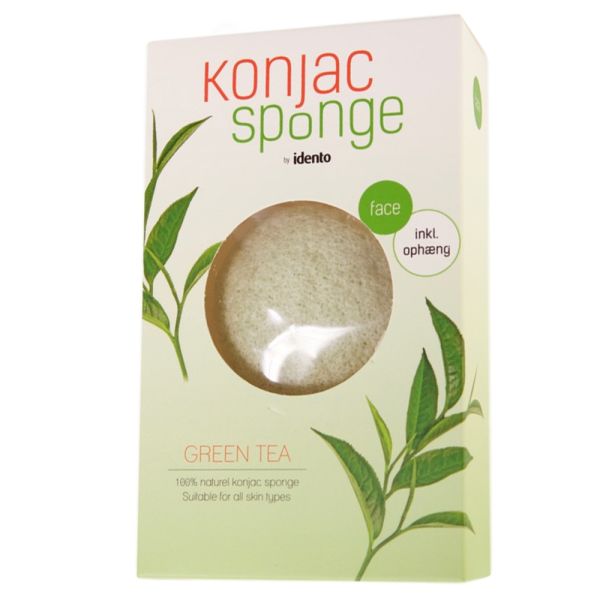 Idento Konjac Tør Svamp - Halfball - Green Tea (U)